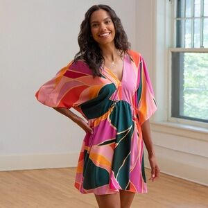 Tyche Vibrant Kimono Mini Dress Size Large